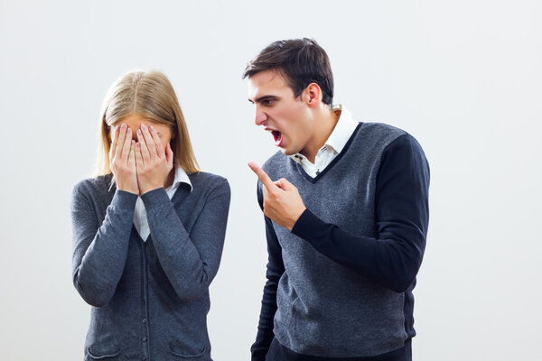 Businessman is shouting at his colleague
