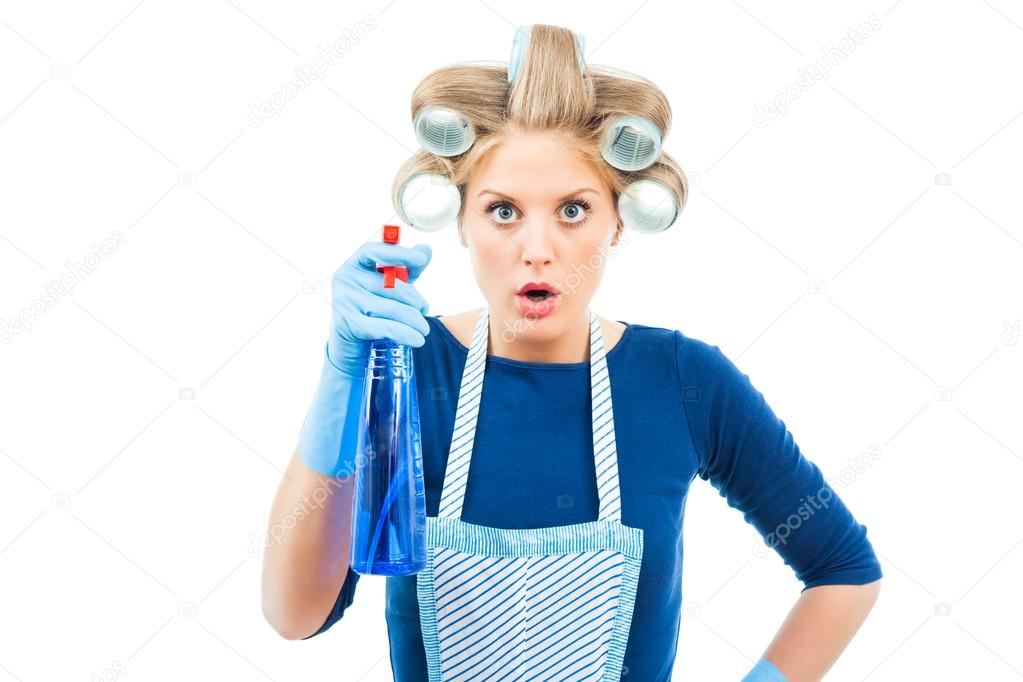 Housewife with spray for glass or windows