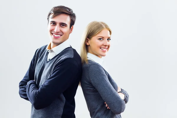 Femme d'affaires et homme d'affaires, Travail d'équipe — Photo