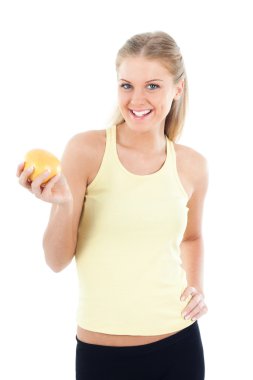 Genç güzel kadın holding greyfurt