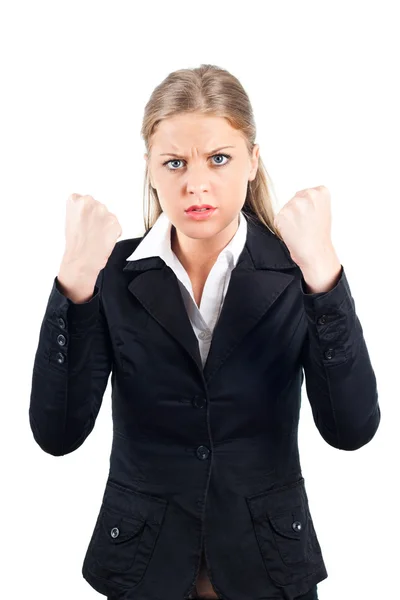 Angry young businesswoman — Stock Photo, Image