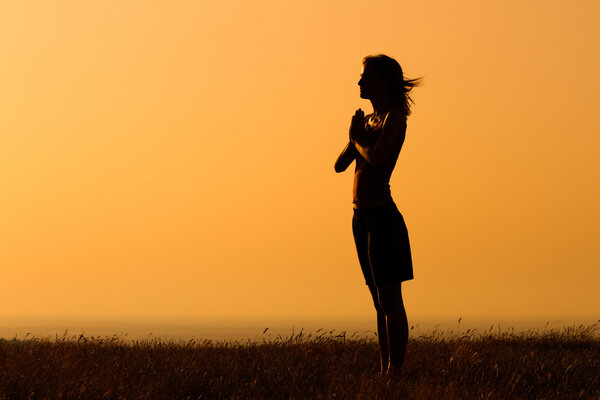 young woman meditating