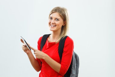 Öğrenci kız ile smartphone