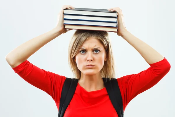 Angry student girl Stock Picture