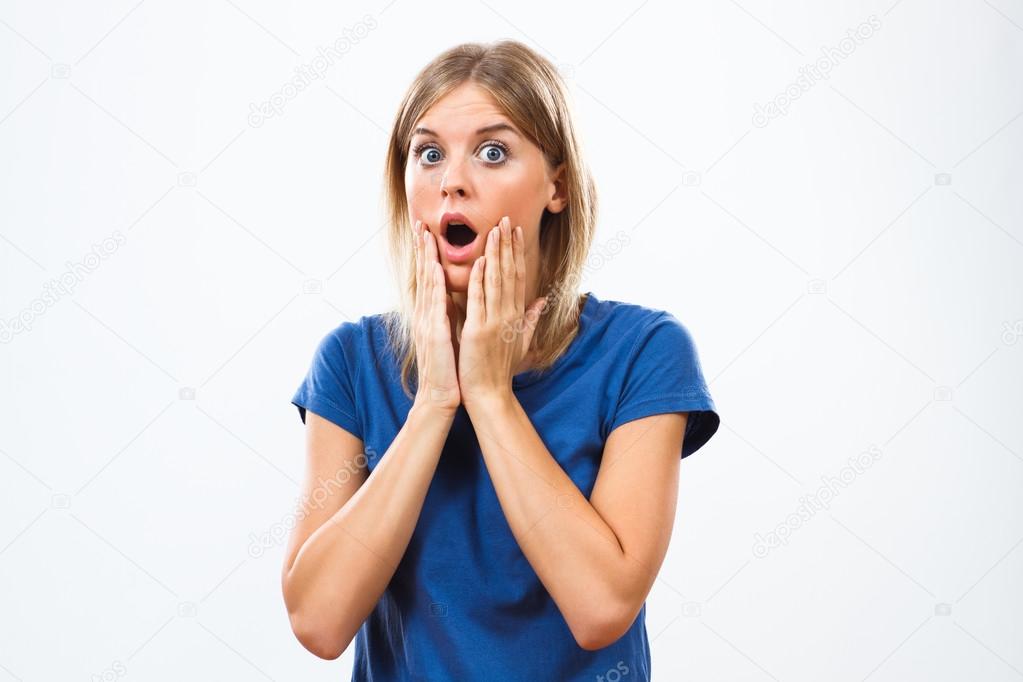 surprised young woman