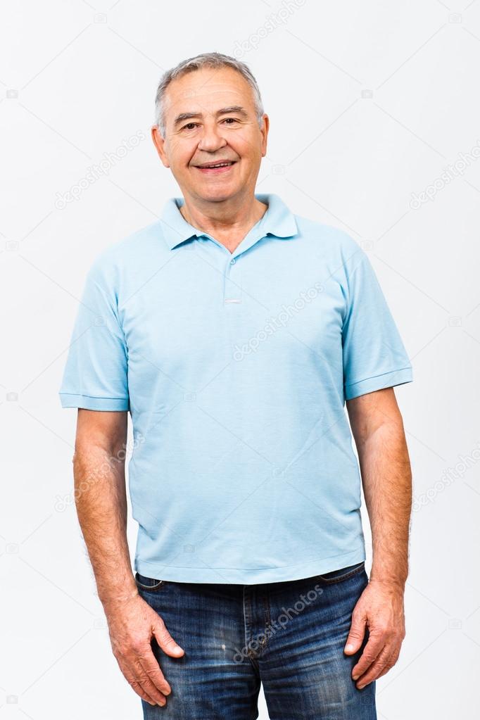 happy smiling older man