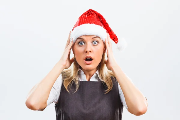 Santa mujer está sorprendido —  Fotos de Stock