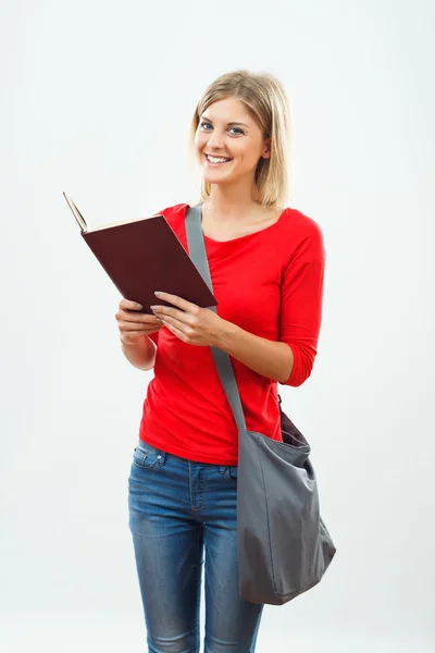 Student girl reading book — Stock Photo, Image