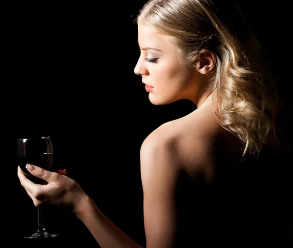Şarap içen kadın — Stok fotoğraf