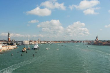St Mark Bacino ile Venedik 'in panoramik manzarası