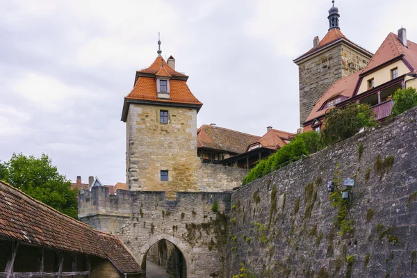 Felhős reggel Rothenburg Ob Der Tauber térképén — Stock Fotó