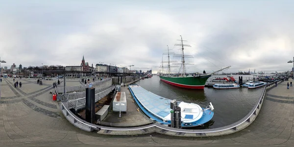 Hamburg 360 stupňové panorama streeet zobrazení — Stock fotografie