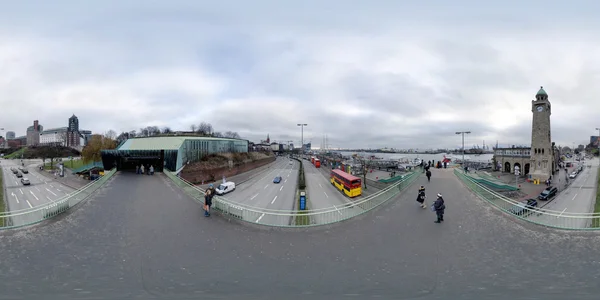 Hamburg 360 graders panoramautsikt streeet — Stockfoto