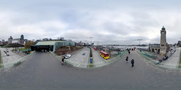 Hamburg 360 graden panorama streeet uitzicht — Stockfoto