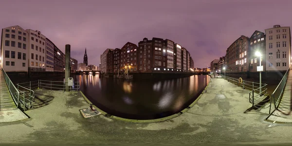 Hamburg 360 graden panorama streeet uitzicht — Stockfoto