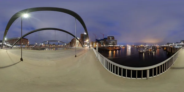 Hamburg 360 graders panoramautsikt streeet Stockbild