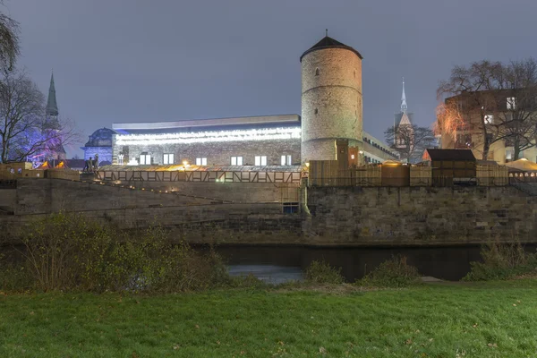 Leine řeka v Hannoveru staré město — Stock fotografie