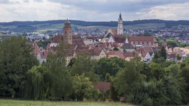 Donauwoerth, Almanya - 17 Ağustos 2014: Donauwoerth Romantic Road Bavaria, Almanya için üzerinde tarihi bir şehir olan