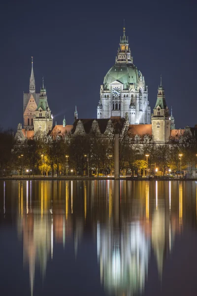 Silueta de Hannover por la noche —  Fotos de Stock