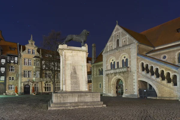 Burgplatz a Braunschweig la sera — Foto Stock