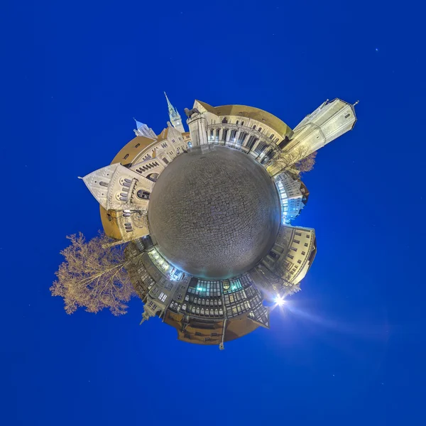 Lilla planet panorama av Braunschweig Stockbild