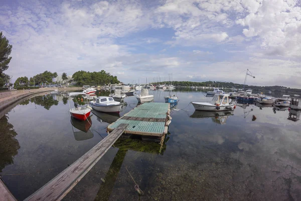 Zelena Laguna Porec küçük Yelkenliler — Stok fotoğraf