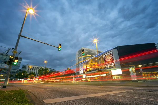 Intersection with the traffic light in Hannover Royalty Free Stock Photos