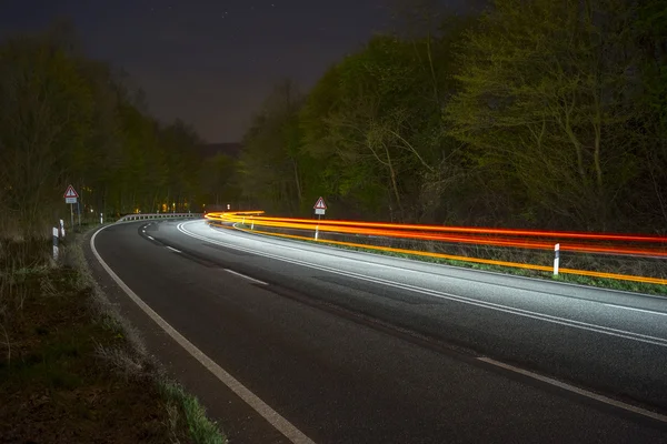 Federalnej autostrady w dolnej Saksonii w nocy Zdjęcie Stockowe