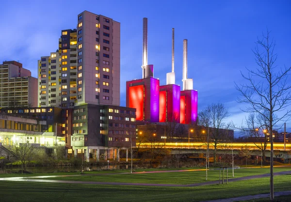 Ihme-Zentrum and thermal power station Linden in Hannover — Stock Photo, Image