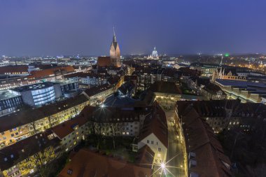 Hannover hava görünümünü akşam.