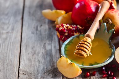 Nar, elma ve bal arka plan