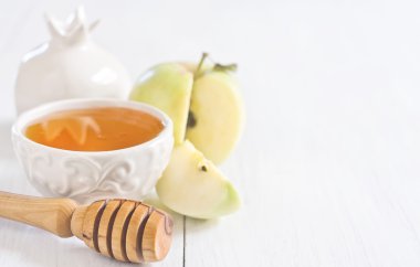 Apple and honey background clipart