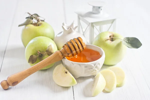 Apfel und Honig — Stockfoto