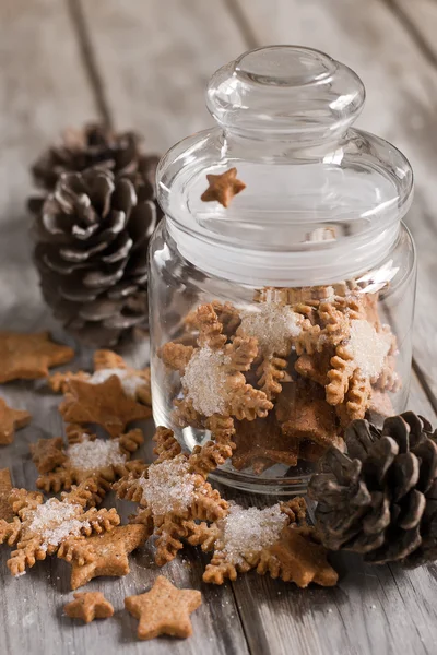 Christmas cookies in jar — Stock Photo, Image