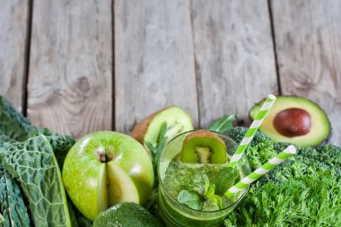 Yeşil smoothie arka plan