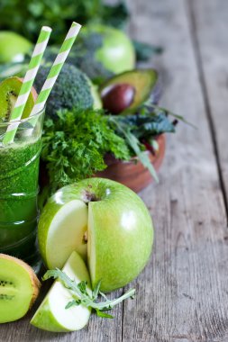 Yeşil smoothie arka plan