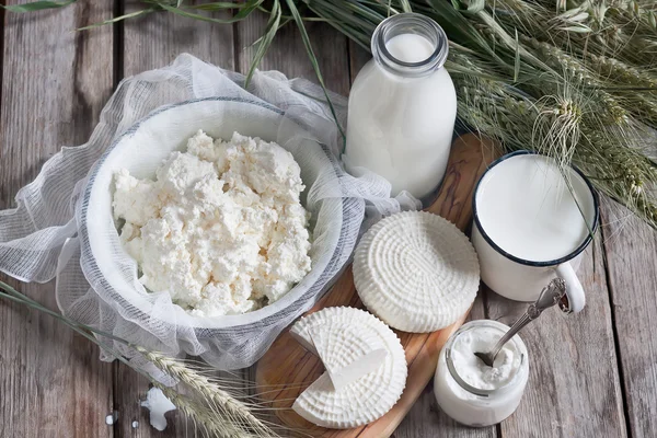 Dairy products and grains — Stock Photo, Image