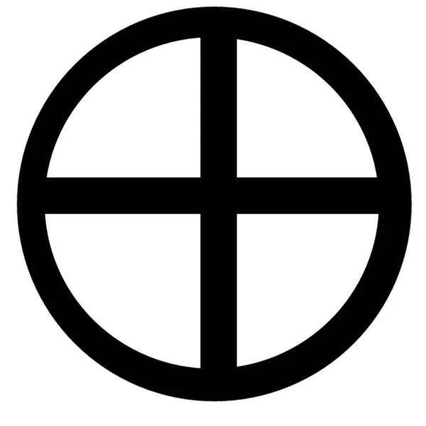 Símbolo Cruzado Brotado Com Fundo Branco Cruz Principal Símbolo Religião — Fotografia de Stock