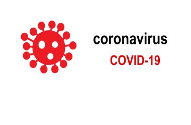 covid 19 işareti veya beyaz arkaplan ile Coronavirus işareti.