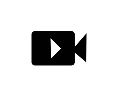 Beyaz arkaplan ve çalma düğmesine sahip video düğmesi.