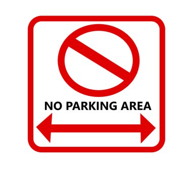 no parking area sign with white background. clipart
