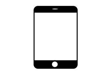 mobil çerçeve beyaz arkaplan ve siyah renk mobil.