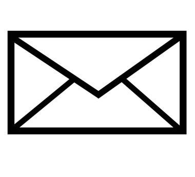 İleti simgesi beyaz arkaplan ve siyah renk sınırına sahiptir. İleti, bir kişi veya gruptan diğerine iletilen bir iletişim ya da bildirimdir..