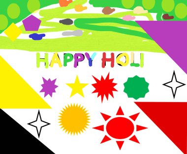 Holi 'nin tüm renkleriyle mutlu Holi' ler. Holi, Hint 