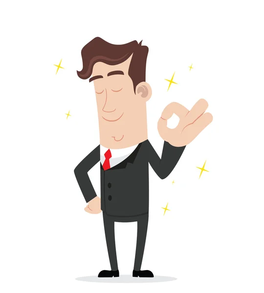 Businessman gesturing ok — Stock Vector