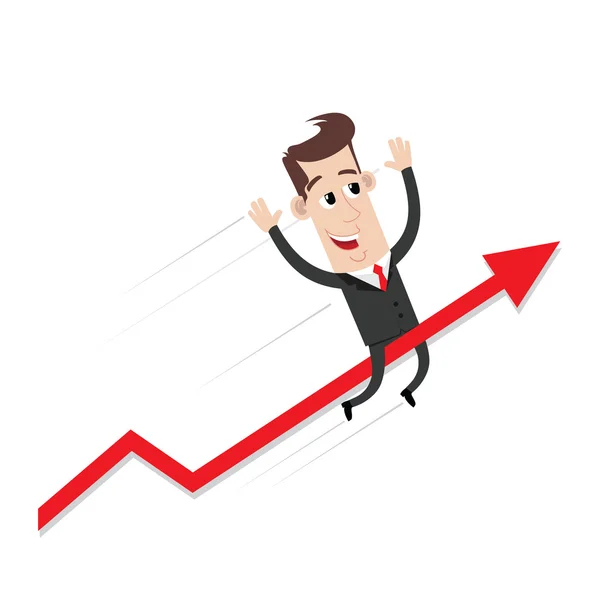 Gráfico de flecha de éxito para hombre de negocios — Vector de stock