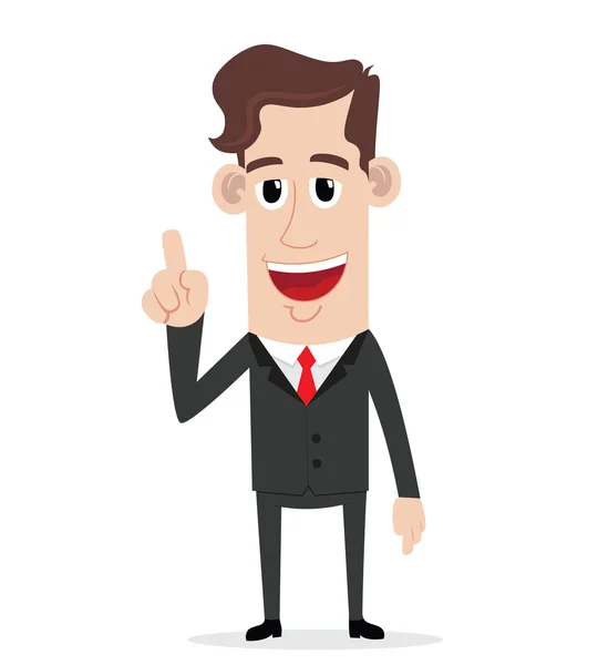Homme d'affaires avec doigt pointant vers le haut geste — Image vectorielle