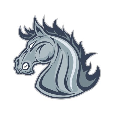 Horse or mustang head mascot clipart
