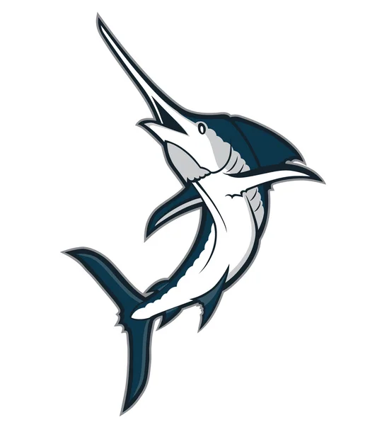 Marlin fish mascot — Stock Vector
