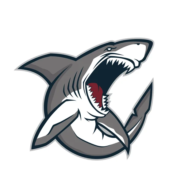 Mascota Tiburón enojado — Vector de stock
